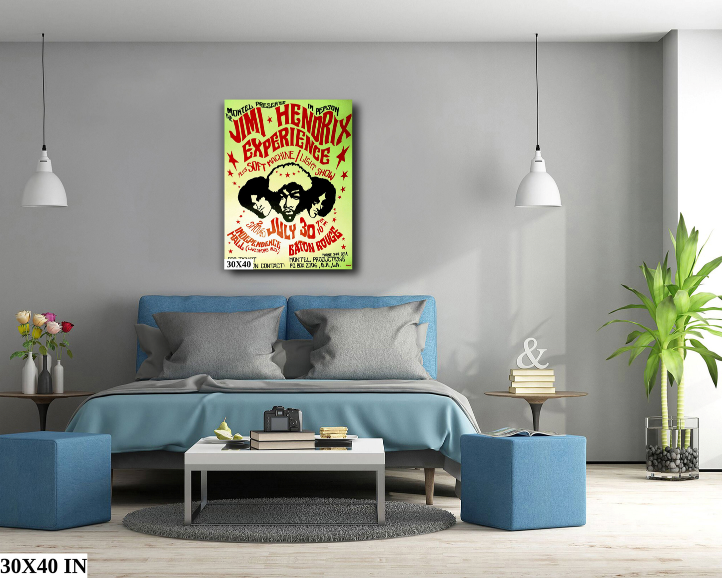 Jimi Hendrix Baton Rouge Independence Hall concert poster