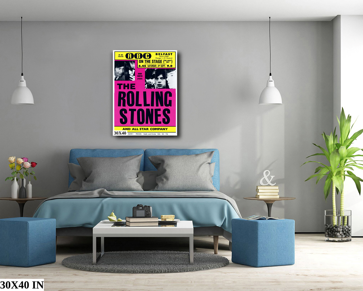 The Rolling Stones at the ABC Theatre in Belfast poster