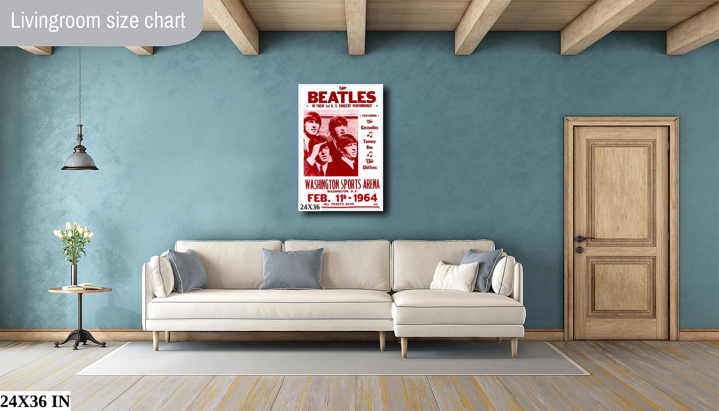 The Beatles at the Washington Sports Arena concert poster