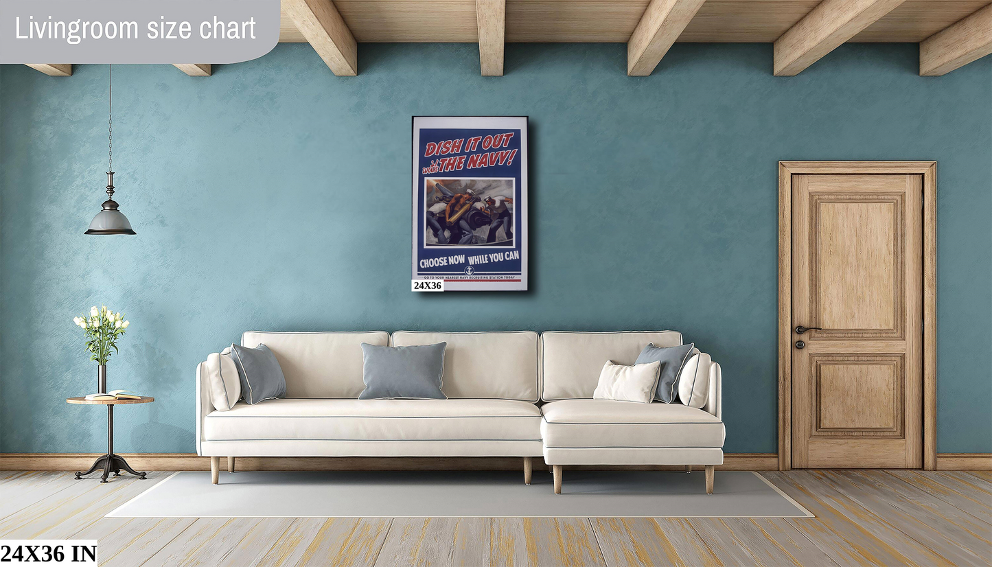 Dish it out with the Navy Second World War Poster