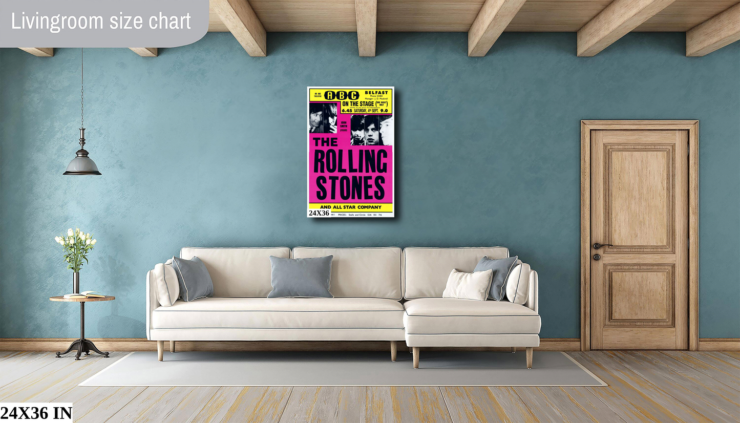 The Rolling Stones at the ABC Theatre in Belfast poster