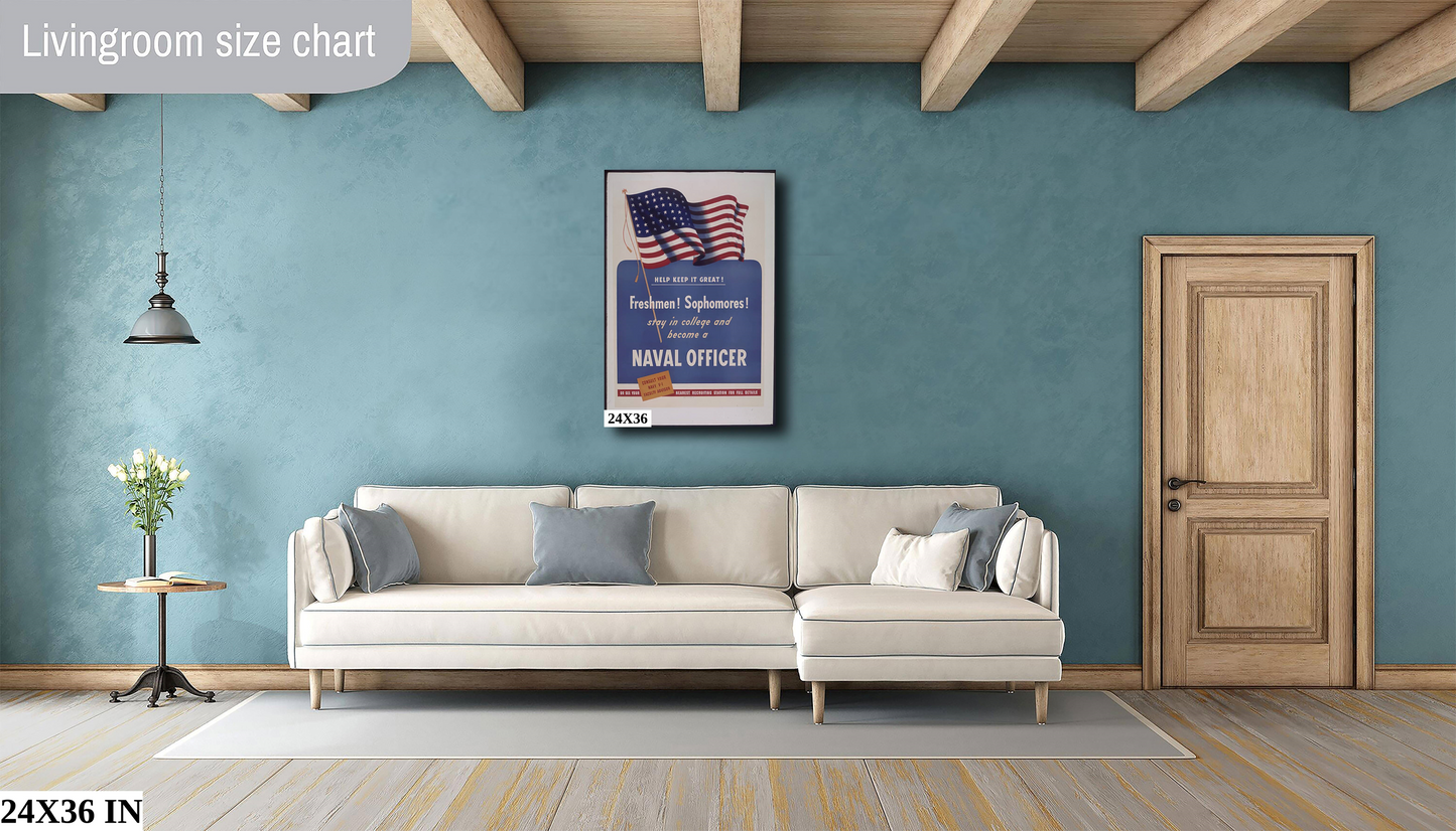 Stay in College and become a Naval Officer Second World War Poster