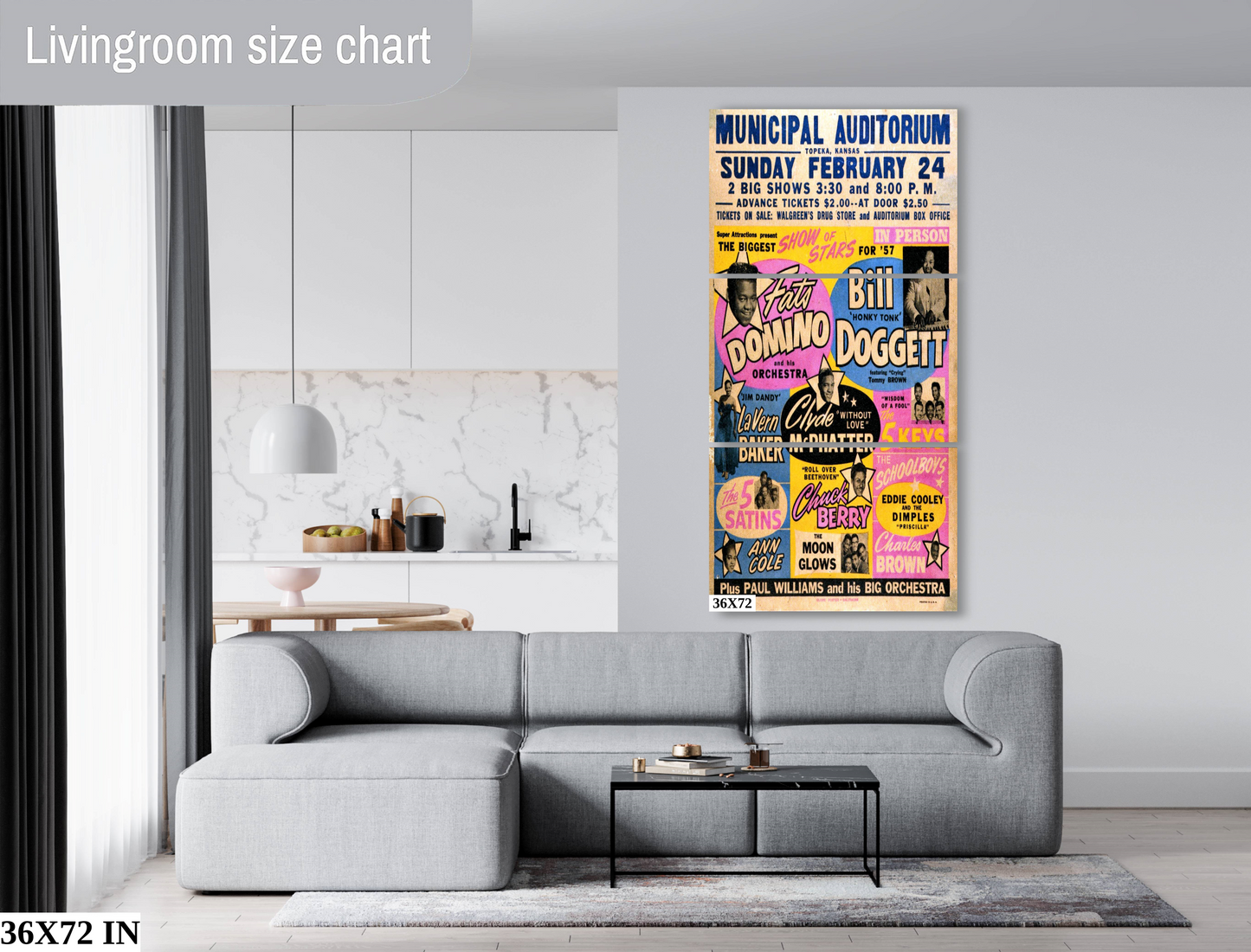 Fats Domino - Show Of Stars 1957 concert poster
