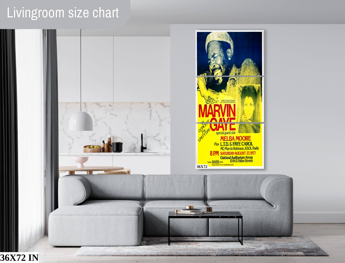 Marvin Gaye in concert for Unity Day 1977 Concert poster