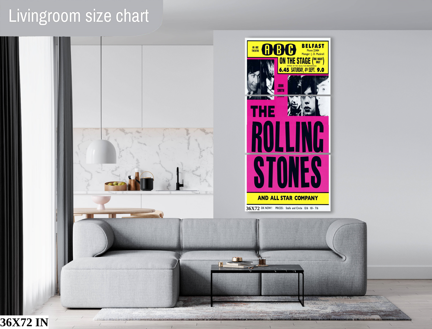 The Rolling Stones at the ABC Theatre in Belfast poster