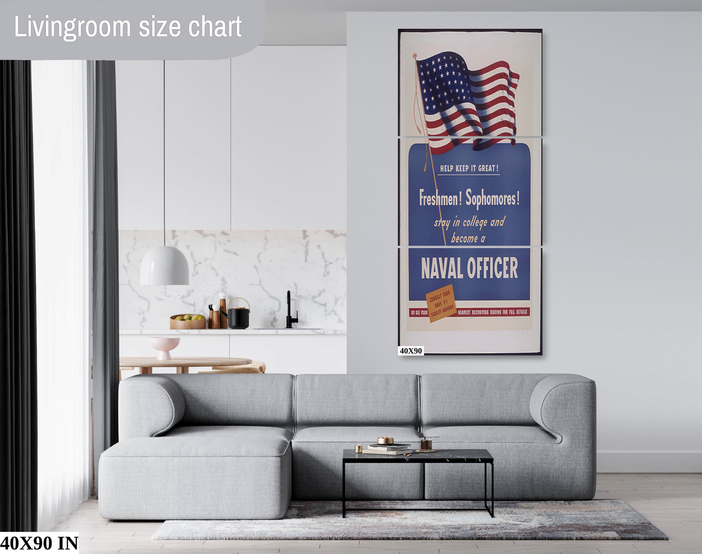 Stay in College and become a Naval Officer Second World War Poster