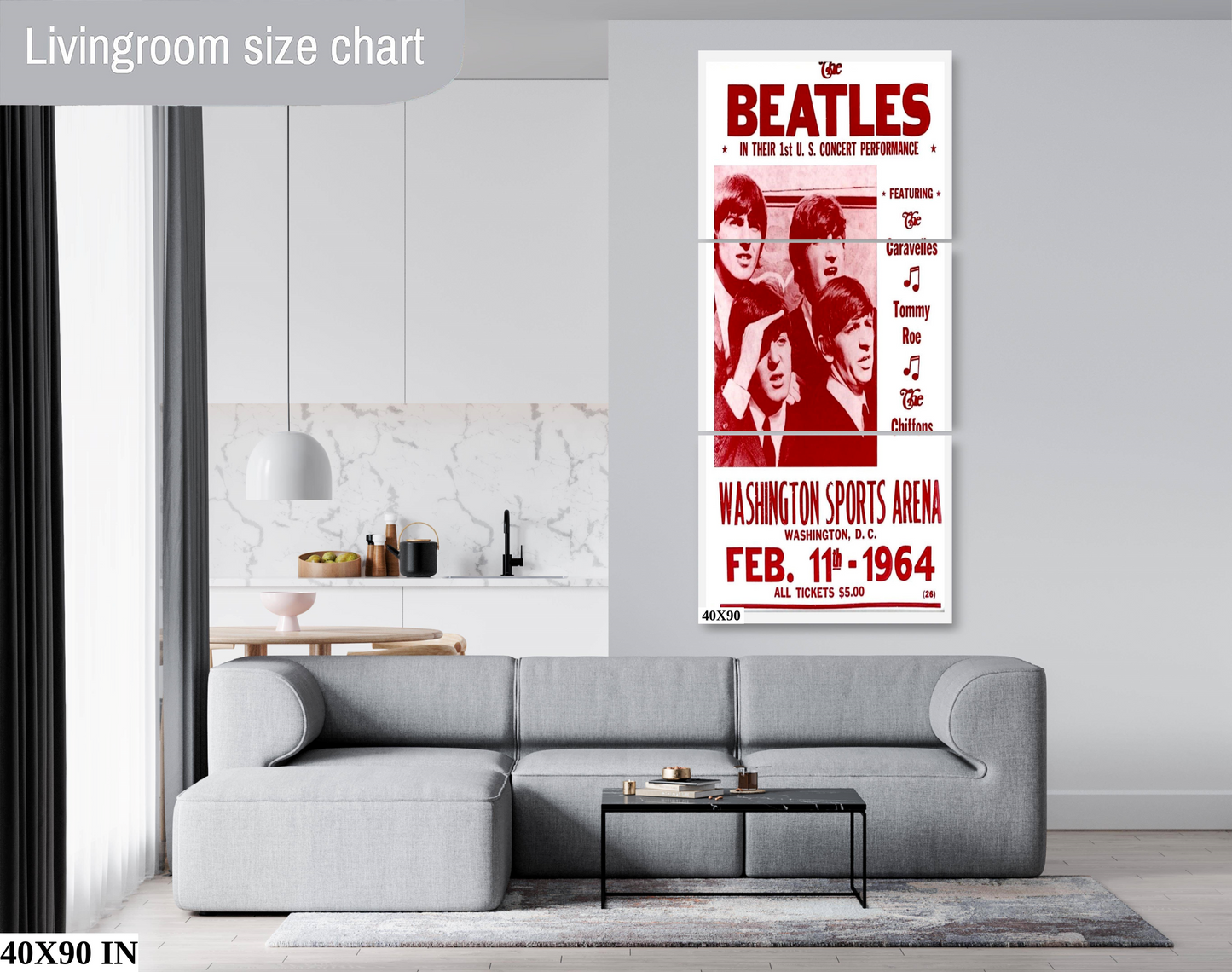 The Beatles at the Washington Sports Arena concert poster