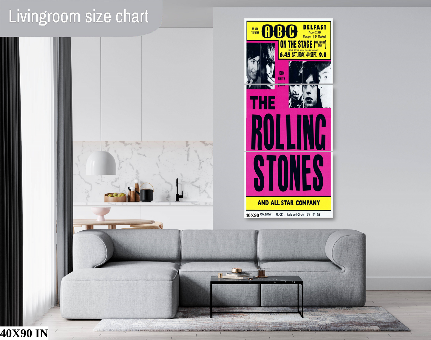 The Rolling Stones at the ABC Theatre in Belfast poster