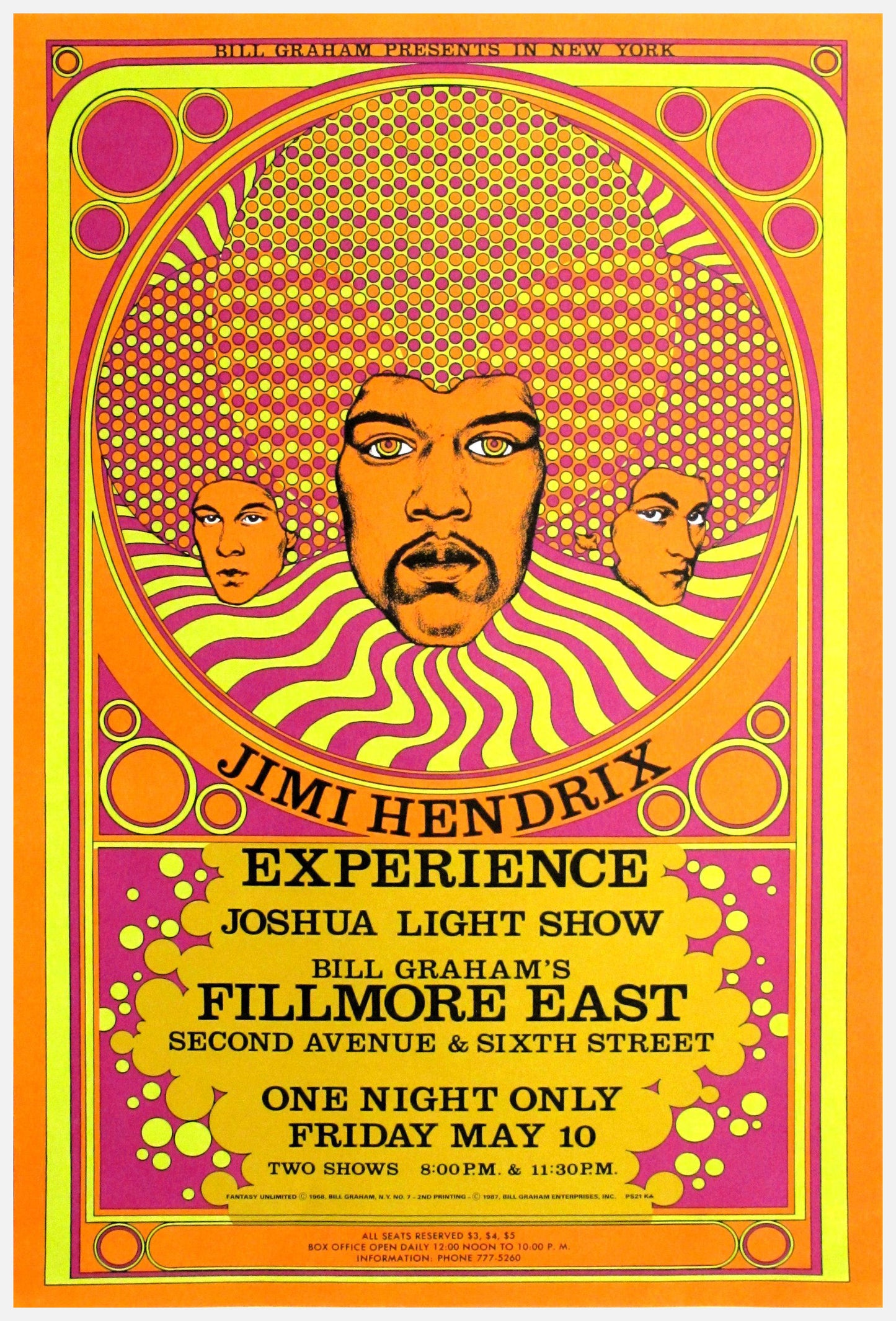 Jimi Hendrix at the Fillmore East concert poster