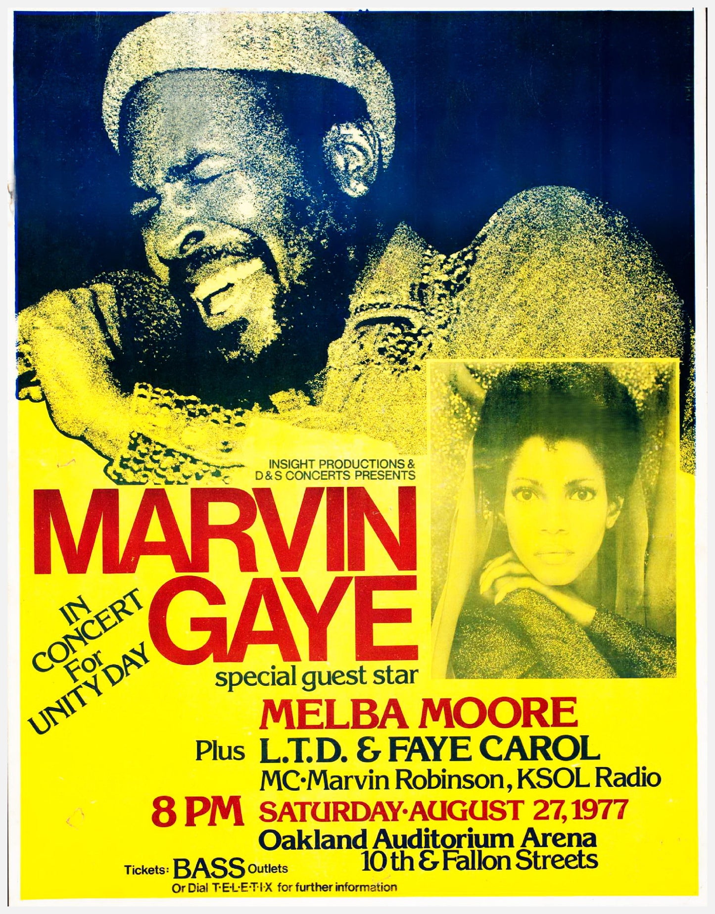 Marvin Gaye in concert for Unity Day 1977 Concert poster