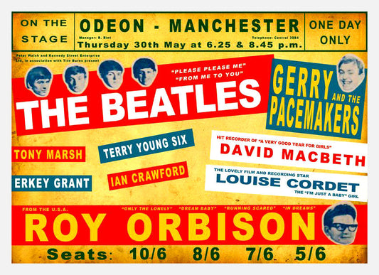 The Beatles, Roy Orbison, and Garry and the Pacemakers in Odeon, Manchester concert poster