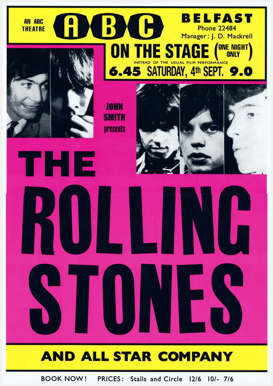 The Rolling Stones at the ABC Theatre in Belfast poster