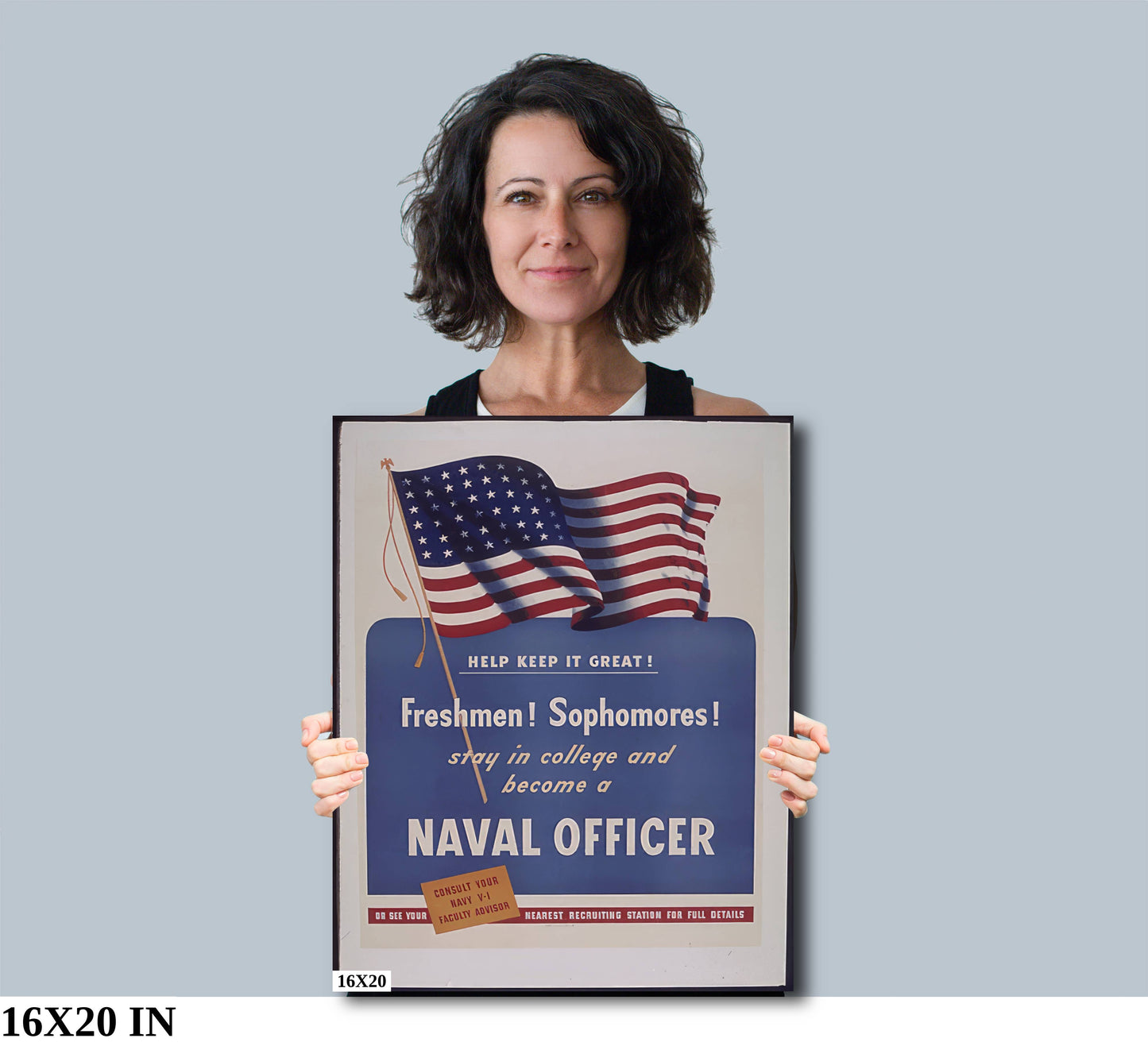 Stay in College and become a Naval Officer Second World War Poster