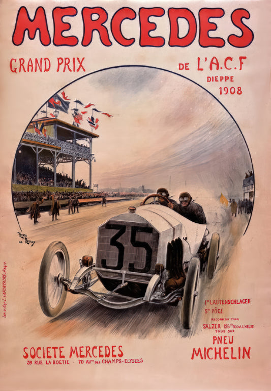 Mercedes Grand Prix Poster 1908