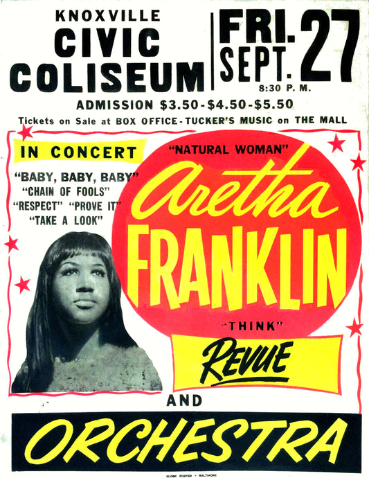 Aretha Franklin concert poster