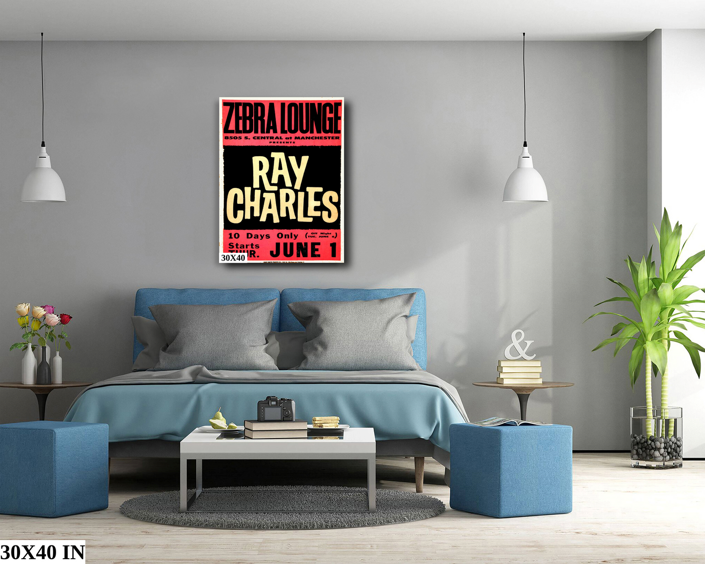 Ray Charles at the Zebra Lounge concert poster