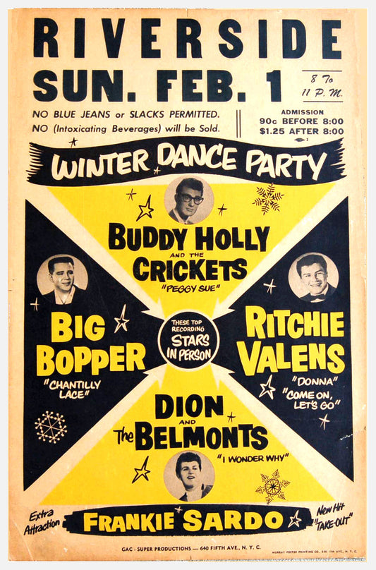 Buddy Holly Riverside concert poster