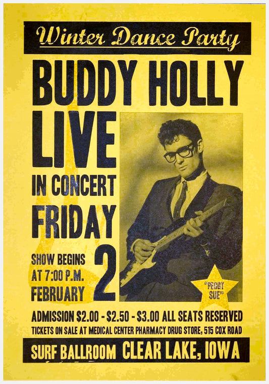 Buddy Holly's Winter Dance Party concert poster