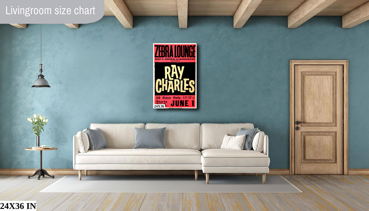 Ray Charles at the Zebra Lounge concert poster