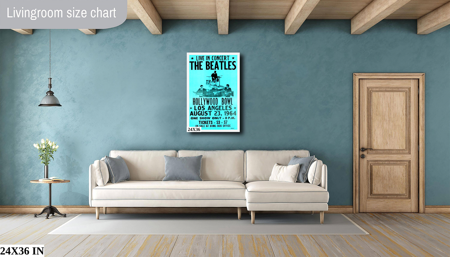 The Beatles at Hollywood Bowl 1964 concert poster