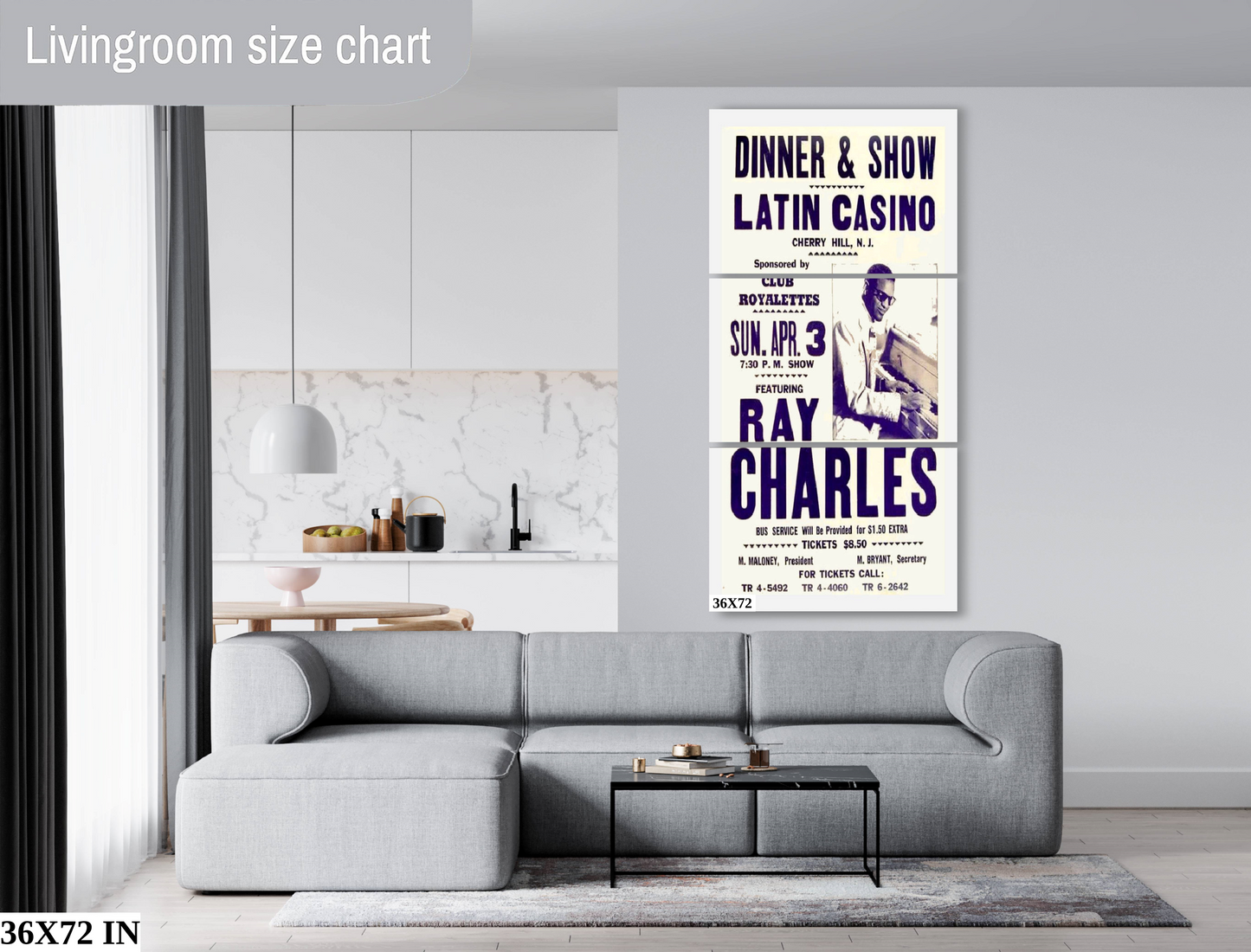 Ray Charles at the Latin Casino concert poster