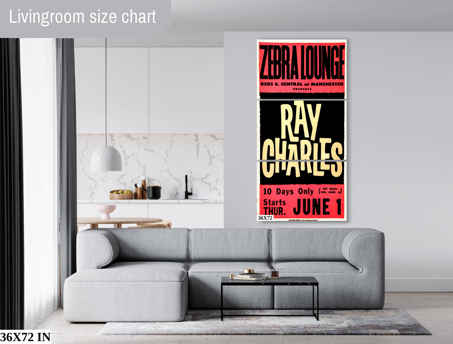 Ray Charles at the Zebra Lounge concert poster