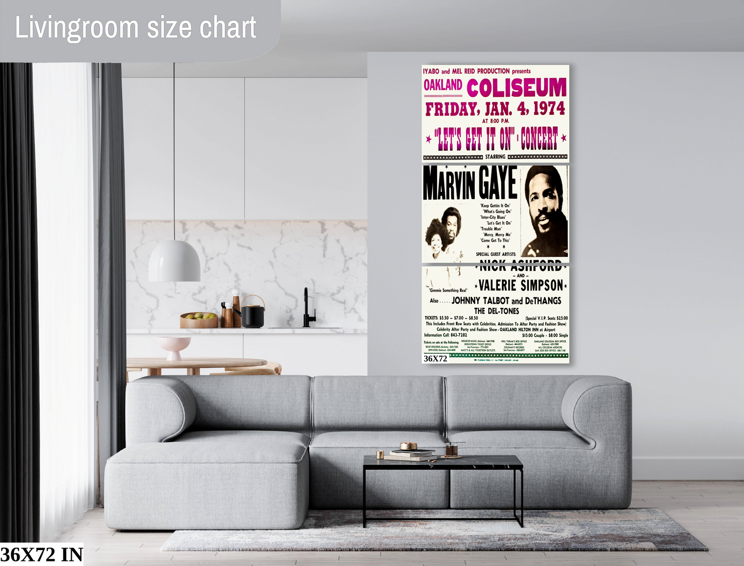 Marvin Gaye the Oakland Coliseum Concert poster