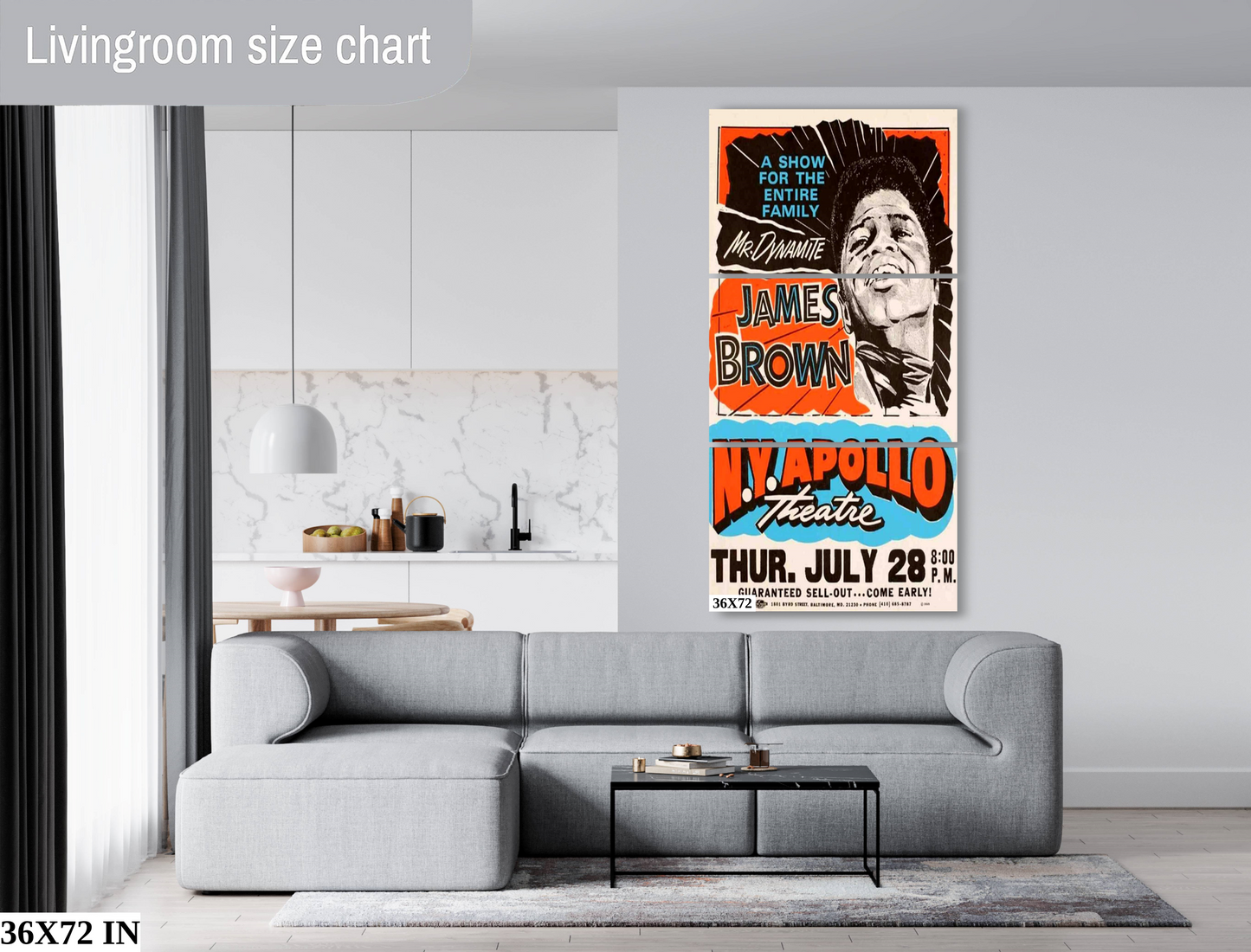 James Brown at the Apollo Theater concert poster