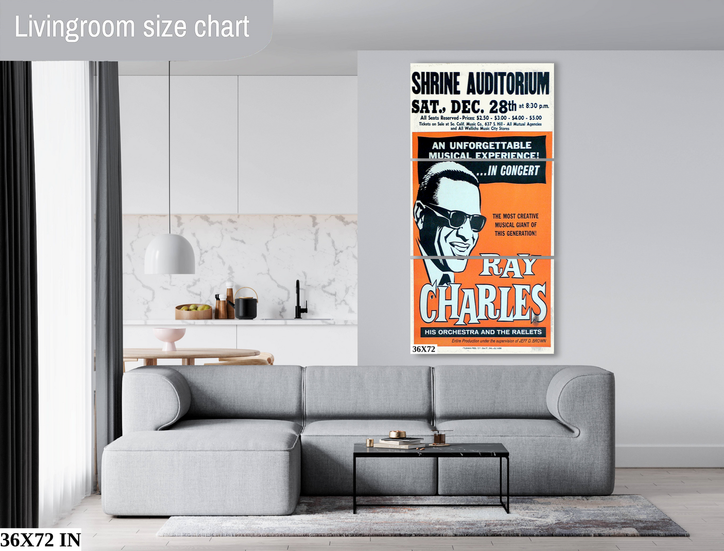 Ray Charles at the Shrine Auditorium concert poster