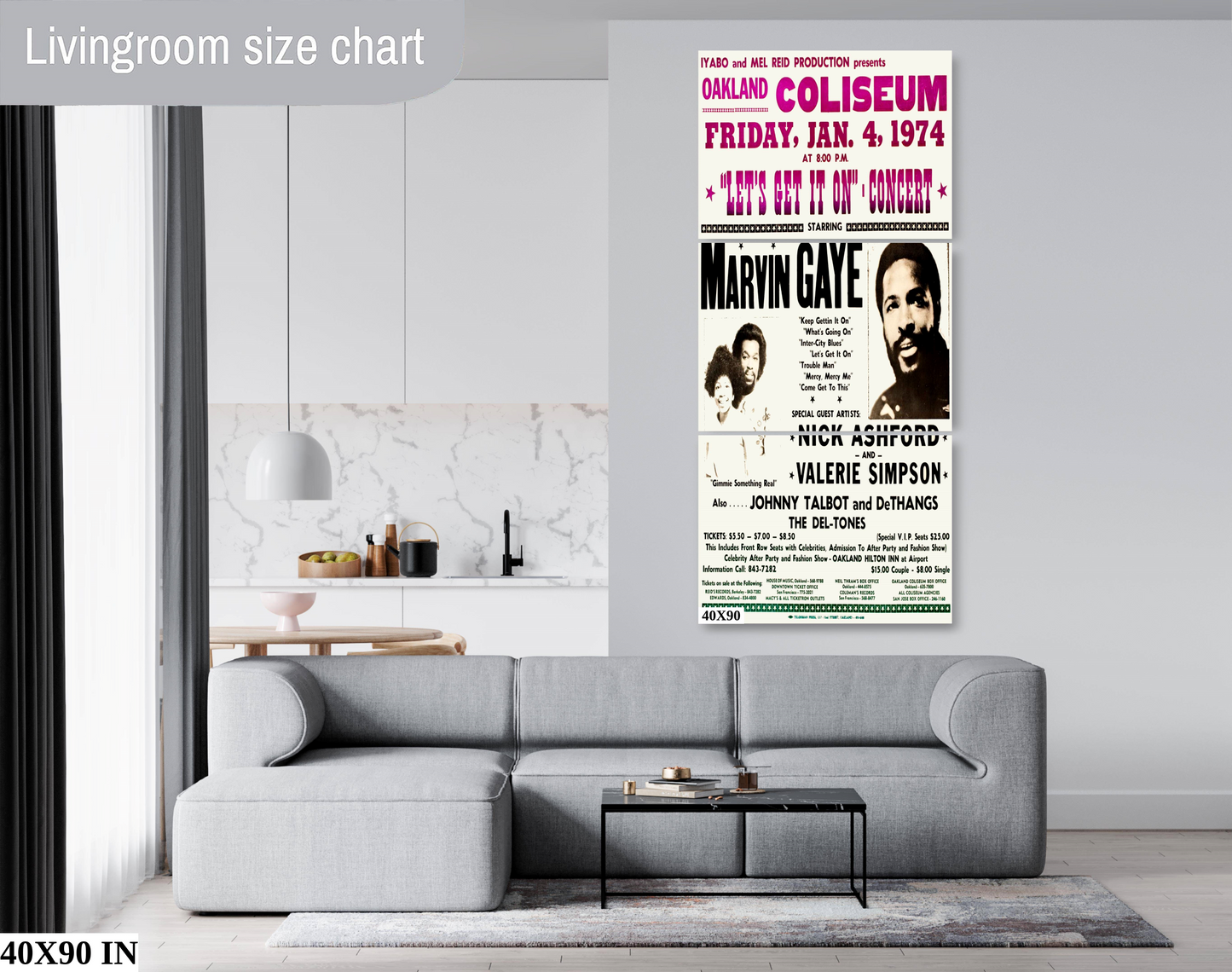 Marvin Gaye the Oakland Coliseum Concert poster