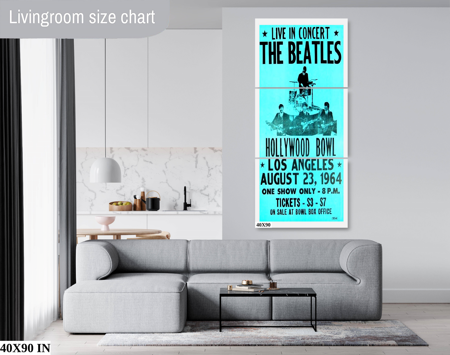 The Beatles at Hollywood Bowl 1964 concert poster