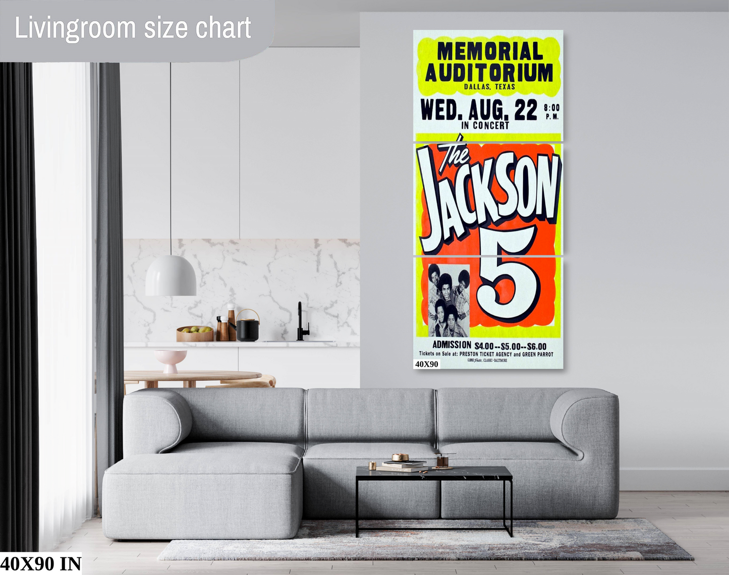 The Jackson 5 in Dallas concert poster