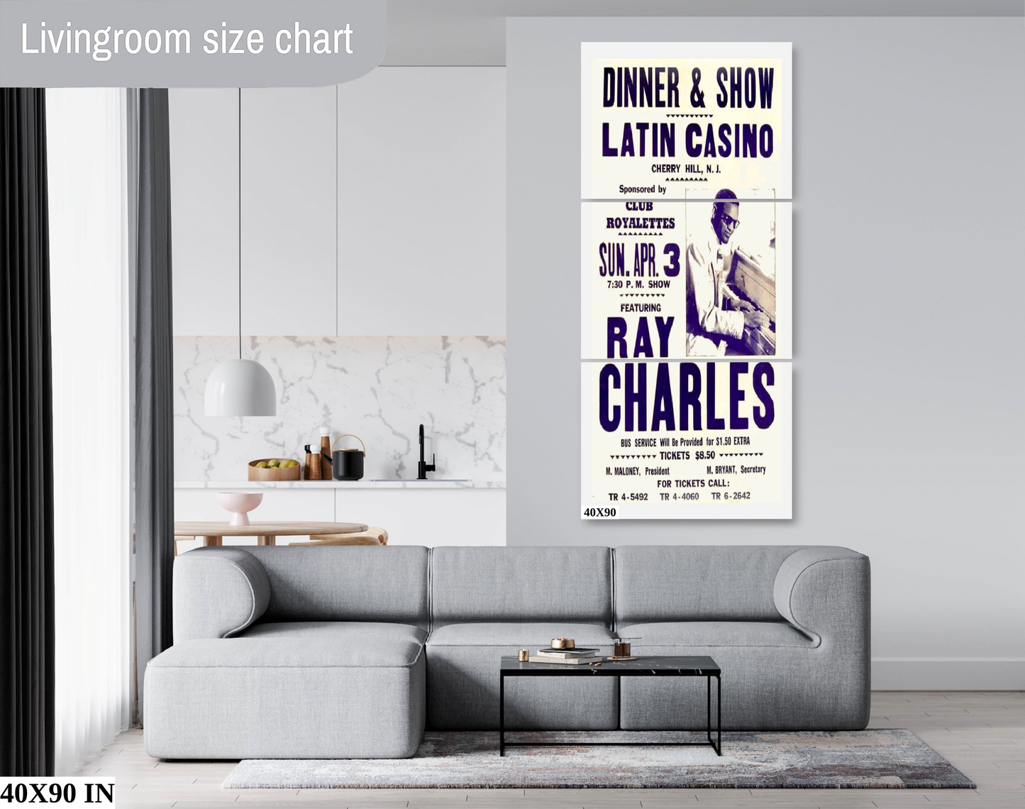 Ray Charles at the Latin Casino concert poster