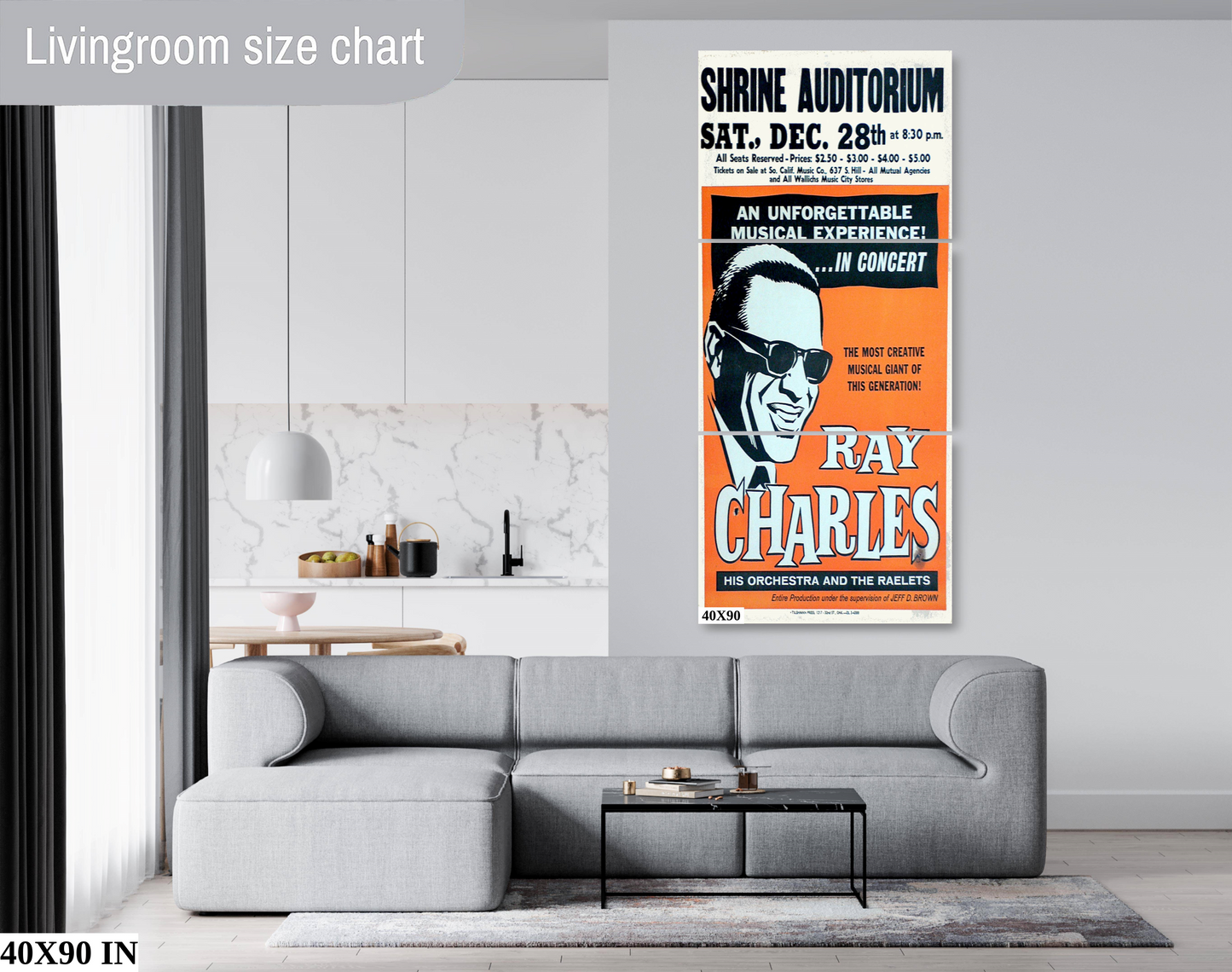 Ray Charles at the Shrine Auditorium concert poster