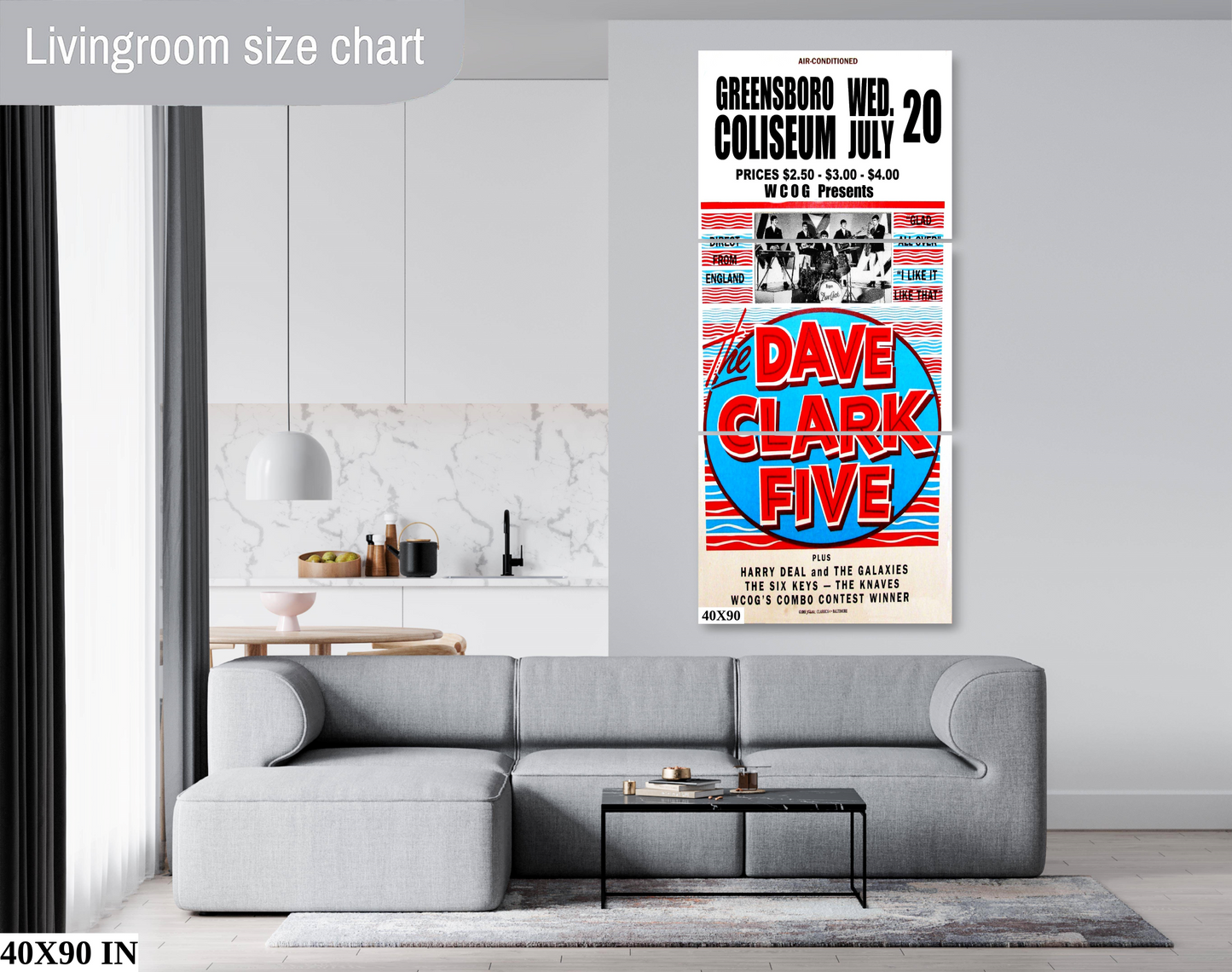 The Dave Clark Five at the Greensboro Coliseum concert poster