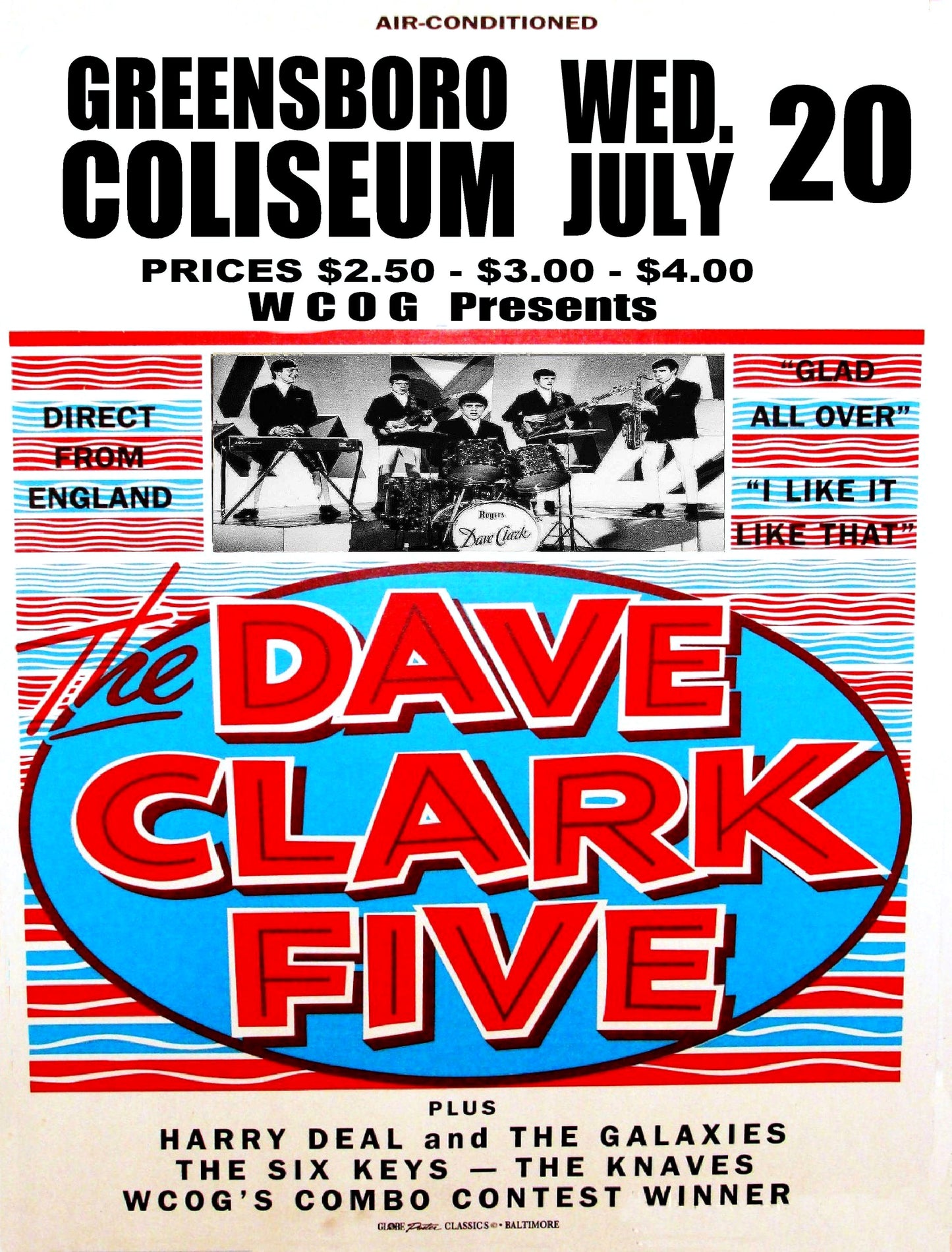 The Dave Clark Five at the Greensboro Coliseum concert poster