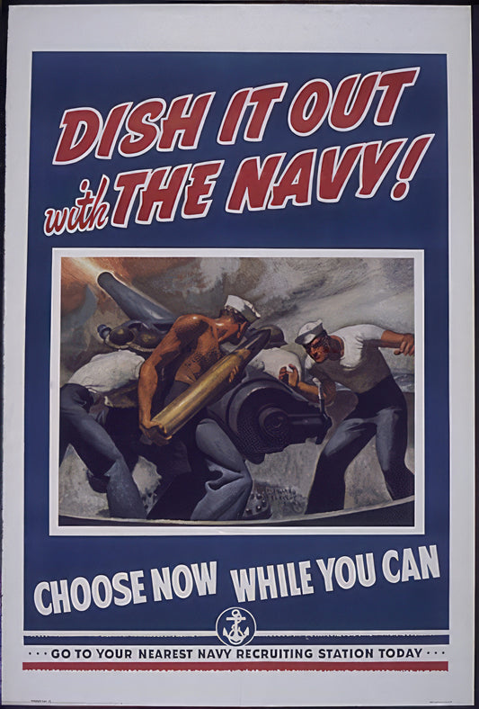 Dish it out with the Navy Second World War Poster
