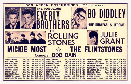 Everly Brothers and The Rolling Stones concert poster