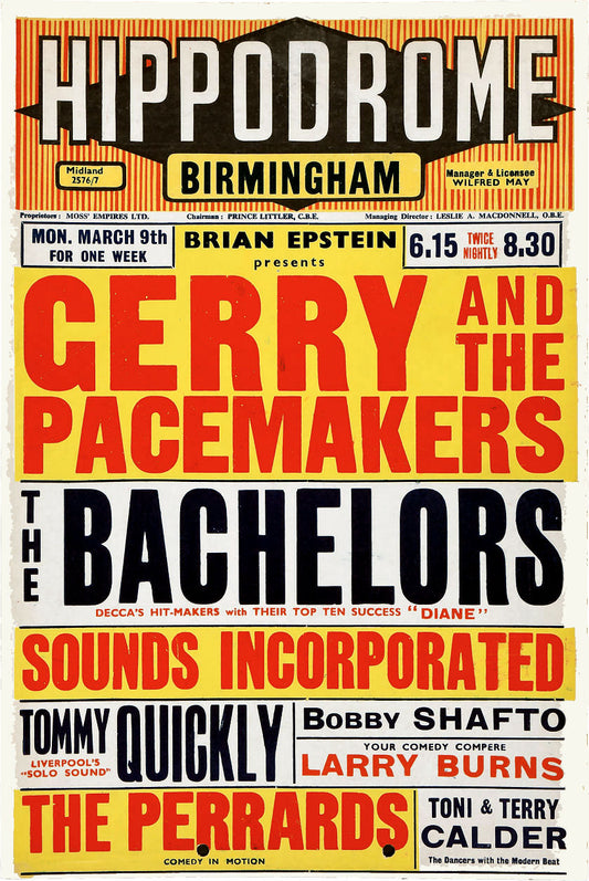 Gerry And The Pacemakers concert poster