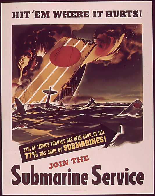 Hit'em where it hurts Second World War Poster