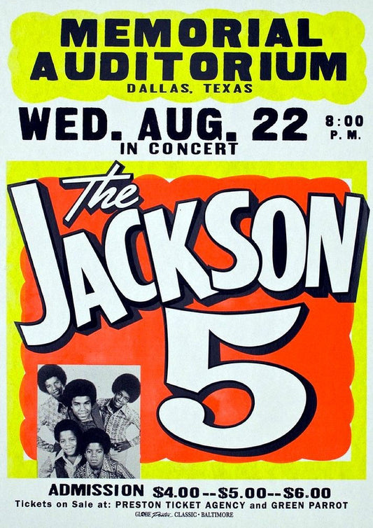 The Jackson 5 in Dallas concert poster