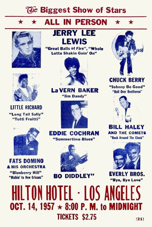 Jerry Lee Lewis, Chuck Berry, Little Richard and many more event poster