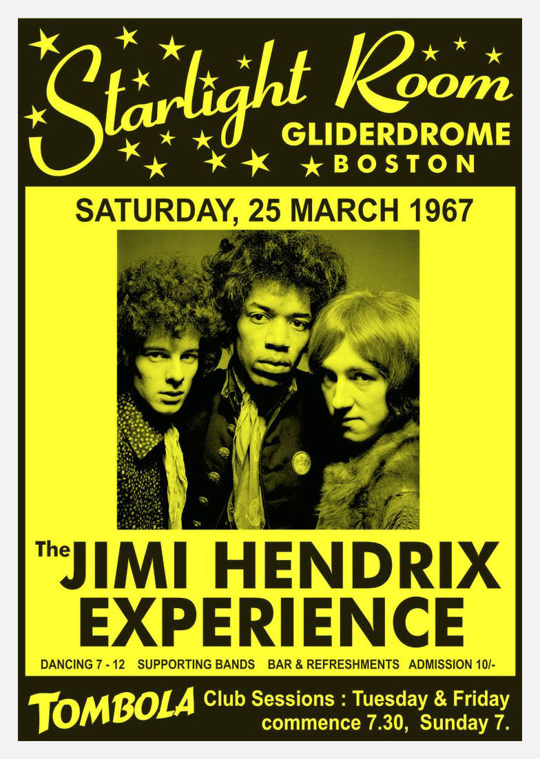 Jimi Hendrix at the Gliderdrome concert poster