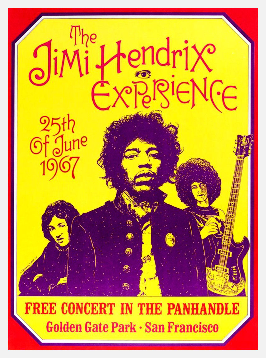 Jimi Hendrix June 25, 1967 Concert poster