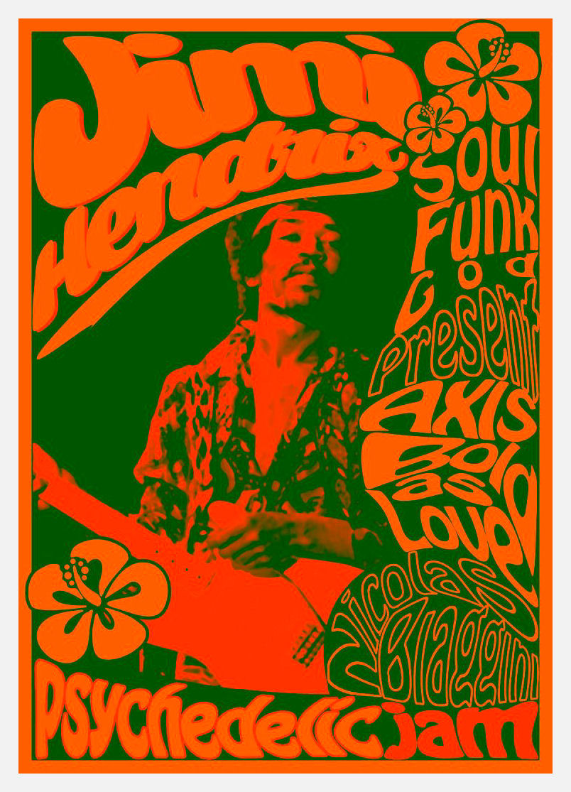 Jimi Hendrix Psychedelic Jam Concert poster