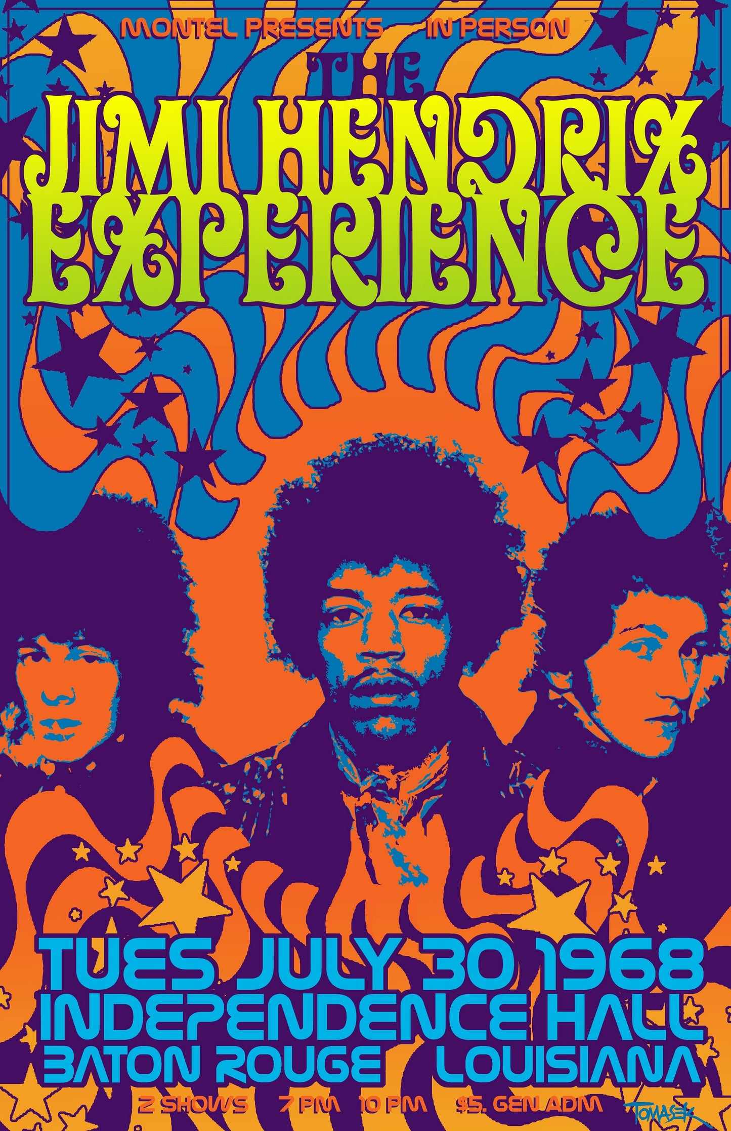 Jimi Hendrix at Independence Hall concert poster