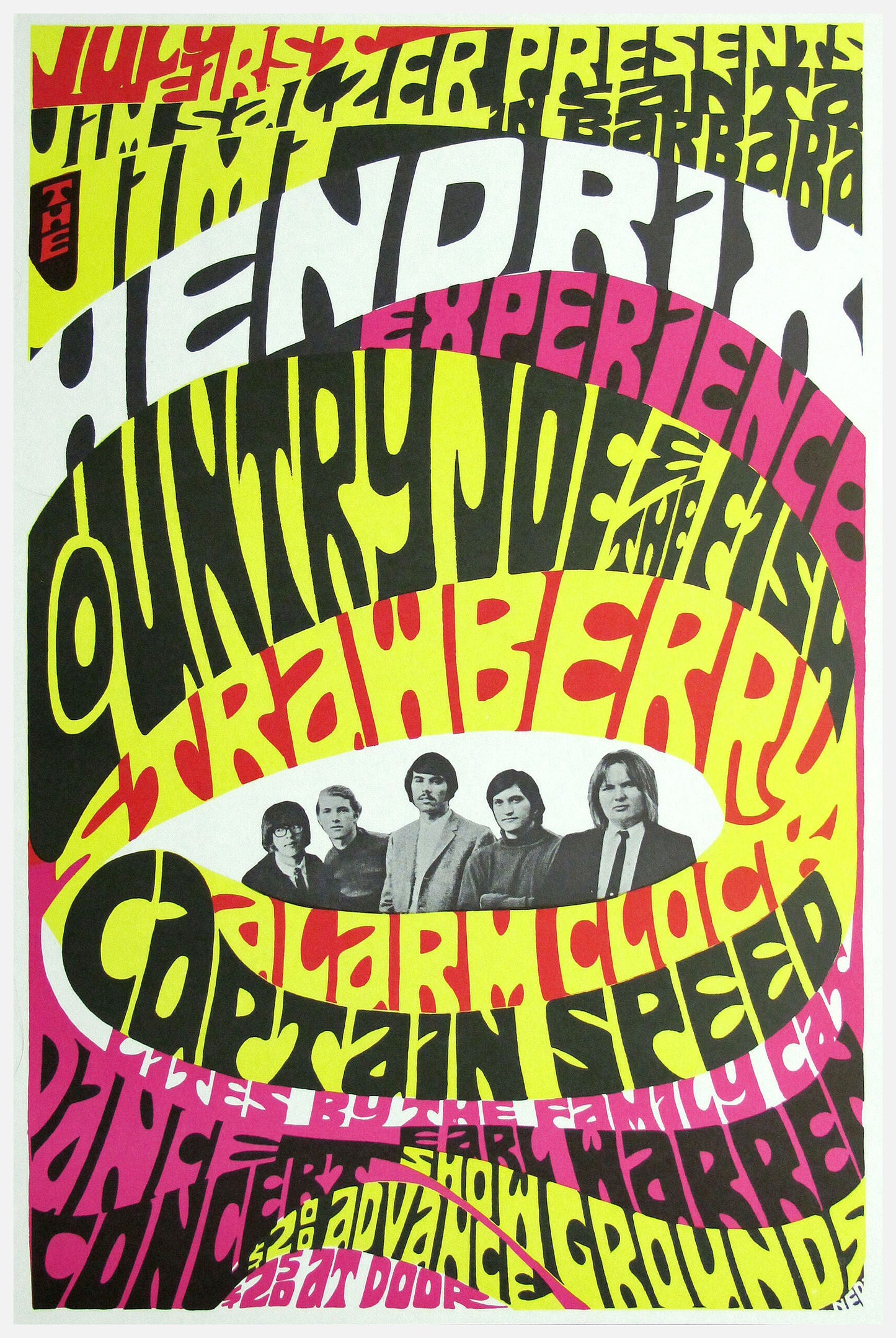 Jimi Hendrix at the Showgrounds Concert poster