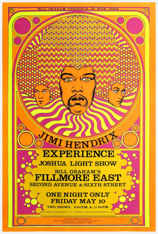 Jimi Hendrix at the Fillmore East concert poster