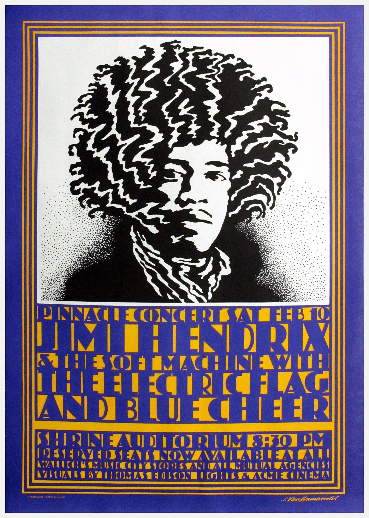 Jimi Hendrix at the Shrine Auditorium concert poster