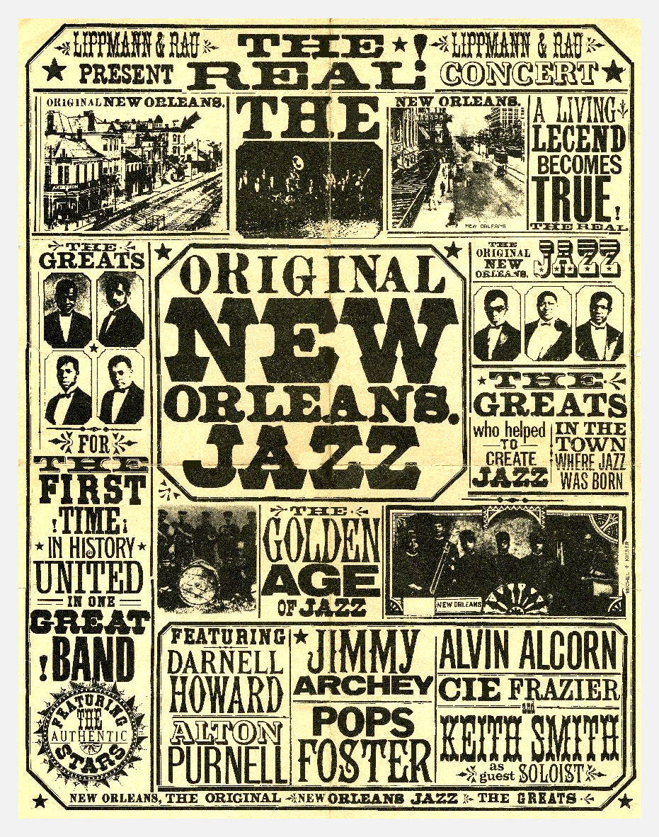 Original New Orleans Jazz Concert poster